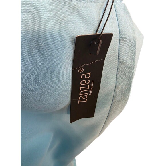 Zanzea Top And  Pants Set Womans Large Baby Blue Ultra Wide Leg Stretch NWT - Picture 11 of 13
